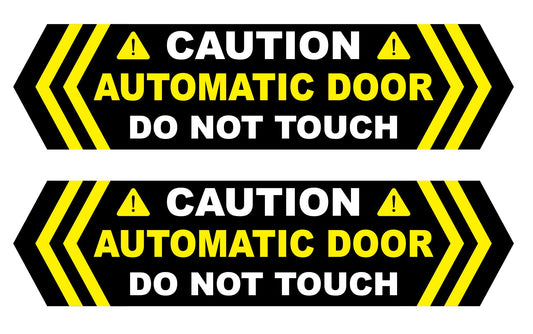 1.5x6 inch 4 PCS Caution Automatic Door Do Not Touch Stickers Waterproof Removable Stickers