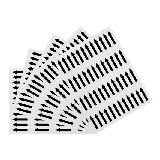 MECCANIXITY Rectangle Arrow Shape Stickers Labels Color Coded 2.17"x0.47" Black White for Maps, Reports, Special Projects 48 Count Pack of 21 Black,white