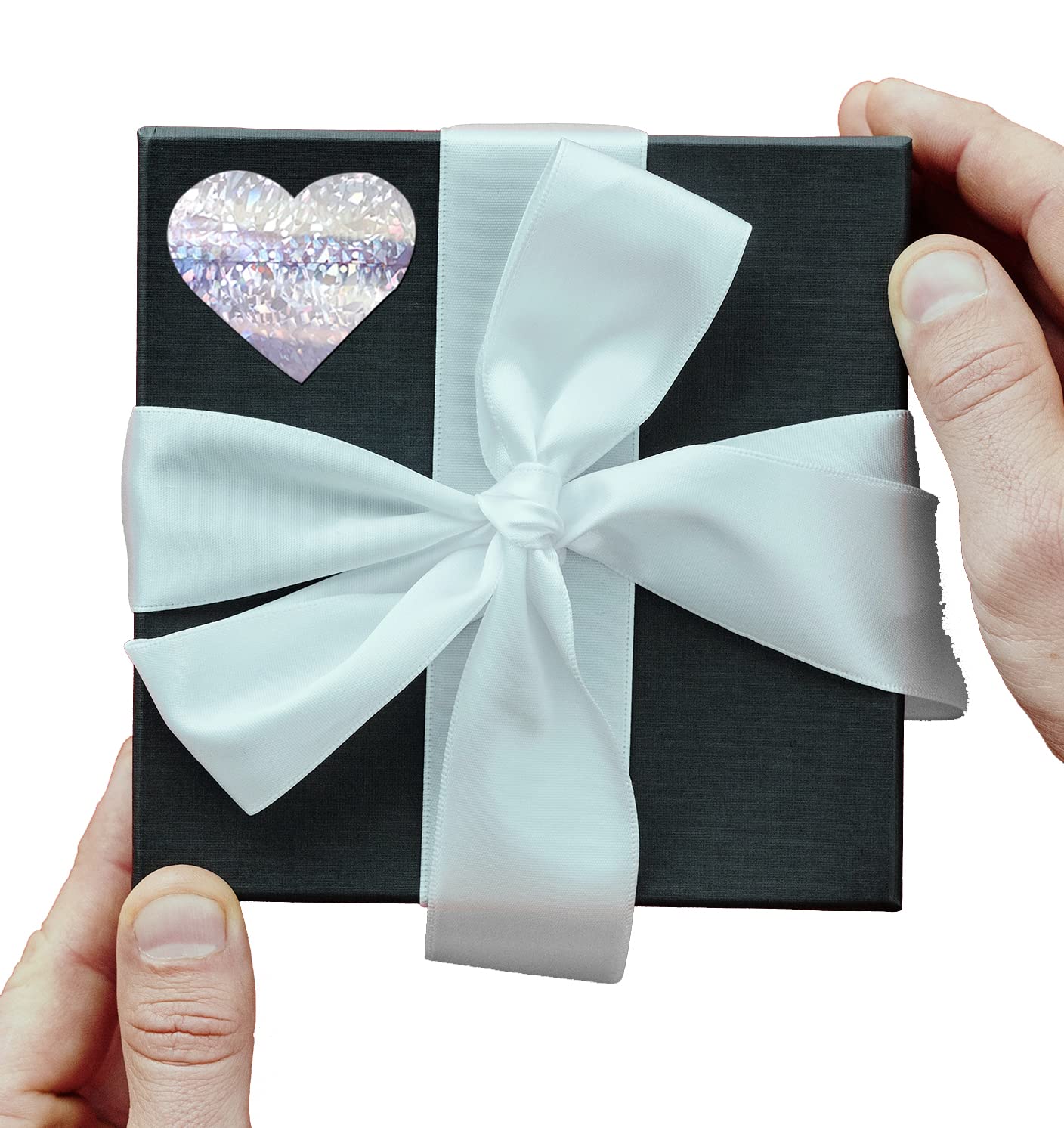 Glitter Heart Stickers, 1.5" Heart Decorative Labels 500 per Roll, Valentine's Day Love Decorations for Wedding Anniversaries (Sliver) Sliver