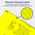 Avery® Printable Rectangle Labels, Sure Feed® Technology, 2-1/2" x 5", Neon Yellow Labels, Print-to-The-Edge, Laser/Inkjet Printable, 60 Total, Great for Candles and Ingredients 60 labels