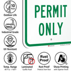 "Parking By Permit Only" Sign By SmartSign | 12" x 18" 3M Engineer Grade Reflective Aluminum