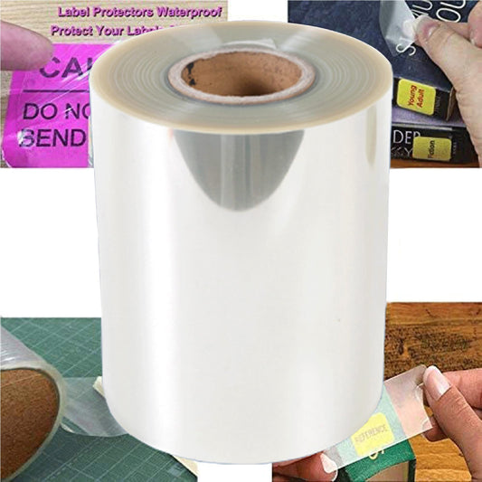 500 Pcs Label Protector Book Spine Label Protector 4x2 inch-Transparent Waterproof Clear Wafer Seal Stickers for Protecting Package Envelope Mail Barcodes, Numbers and Stickers Clear Vinyl