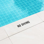 SmartSign 5.75 x 11.75 inch “No Diving” Adhesive Pool Safety Marker/Sign, 20 mil Laminated Vinyl with Anti-Skid Pebbled Surface, Black and White 575 x 1175 inch