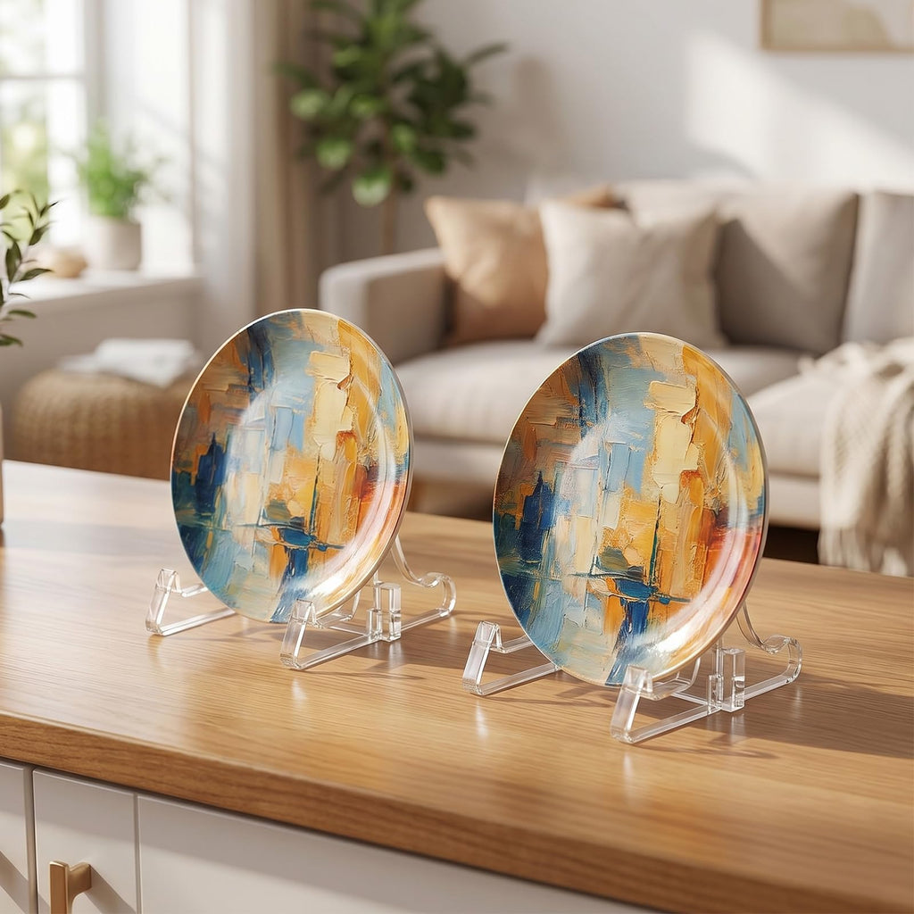 2-Pack Clear Acrylic small plate stands for display 2.36 Inch