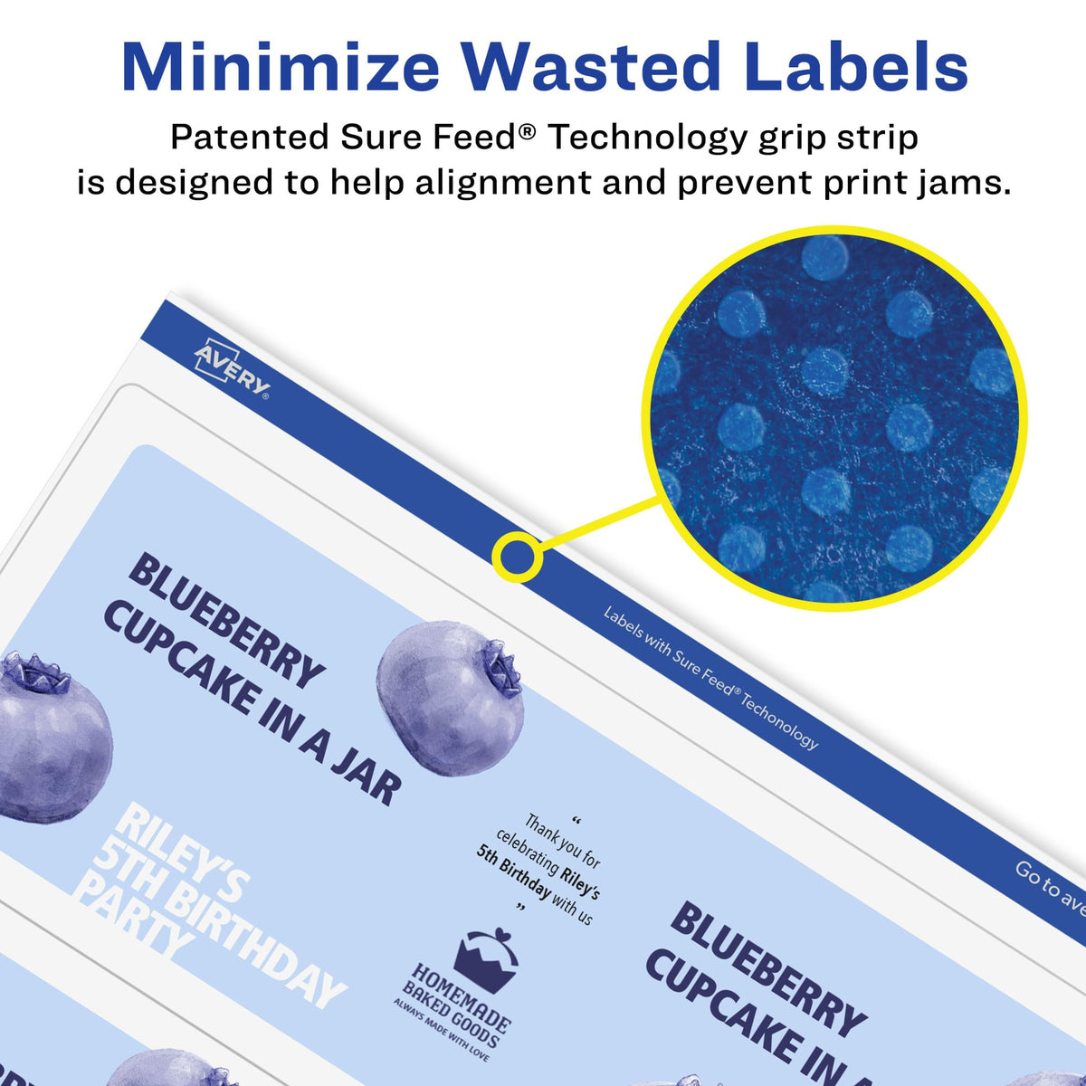 Avery® Matte White Removable Rectangle Labels, Sure Feed® Technology, 3-1/4" x 8-3/8", 75 Removable Labels, Laser/Inkjet Printable 75 labels