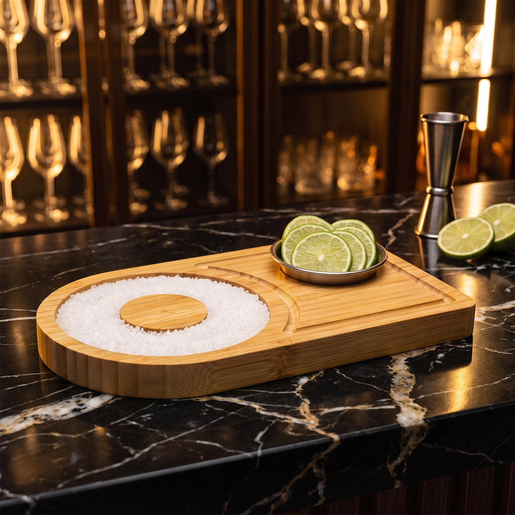 Solid Wood Margarita Rimmer for Home Bars & Parties (Rimmer+Board)