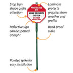 SmartSign 10" x 10" 'Protected By Home Security System 24 Hour Surveillance' Yard Sign with 3 ft Stake, 40 mil Aluminum 3M Laminated Engineer Grade Reflective, Red/Black/White Reflective Aluminum Sign with 3' Stake