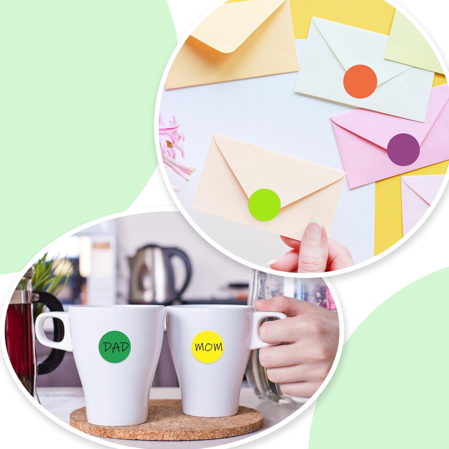 1400 PCS Dot Stickers, 3/4 inch Round Color Coding Label Circle Stickers, 20 Colors Circle Dot Label Sticker, Round Labels for Office Classroom Student Toddlers