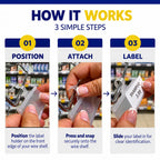 NuBliss Wire Shelf Label Holders, 1-1/4" x 3", Plastic, 50 Pack