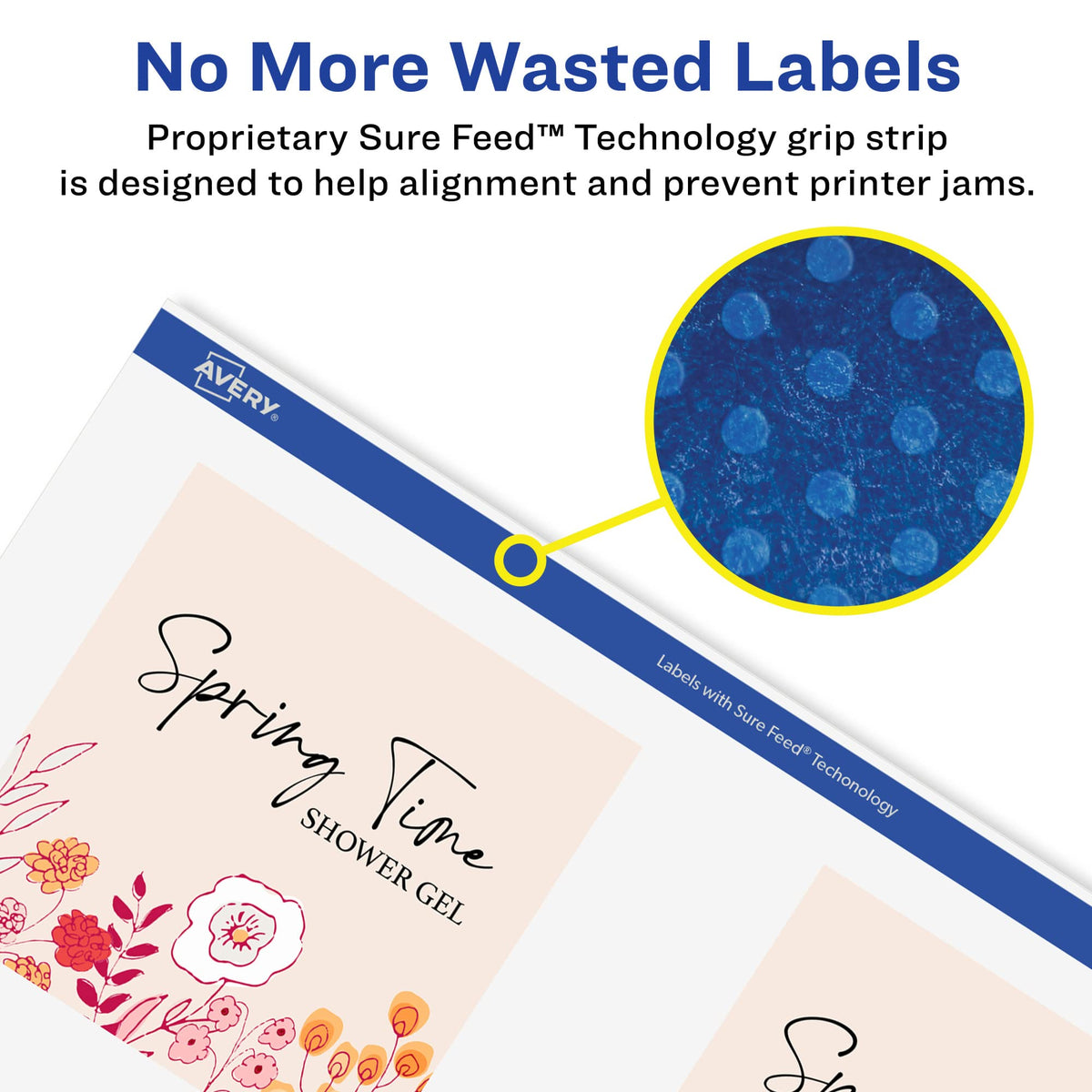 Avery® Printable Durable White Square Labels, Sure Feed® Technology, 3" x 3", Print-to-the-Edge, Waterproof Labels, Laser & Pigment-Based Inkjet Compatible, 60 Total 3" X 3" 60 Count