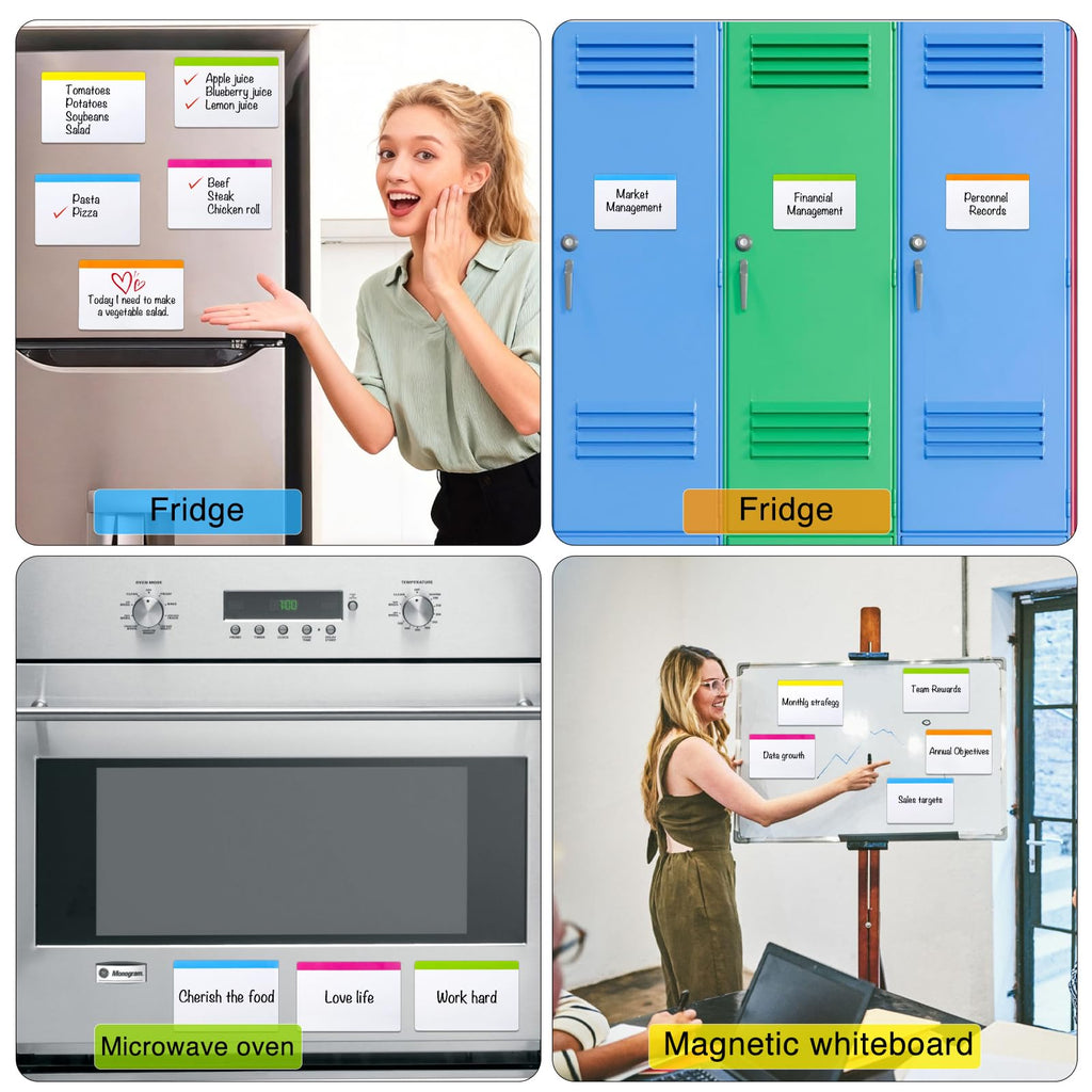Magnetic Dry Erase Labels,15-Pack 4"x6" Color-15 Pack Rectangle-4"×6"