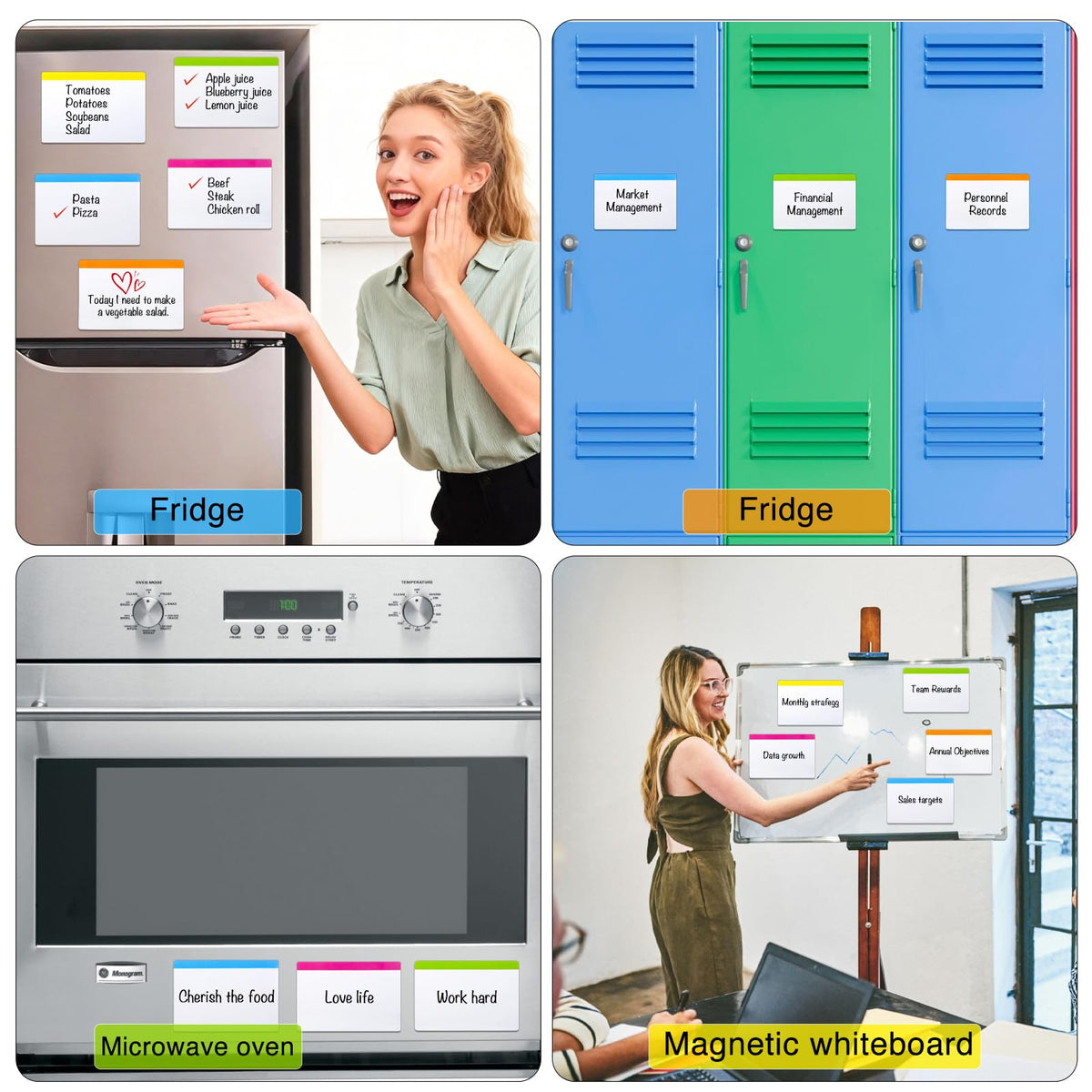 Magnetic Dry Erase Labels,15-Pack 4"x6" Color-15 Pack Rectangle-4"×6"