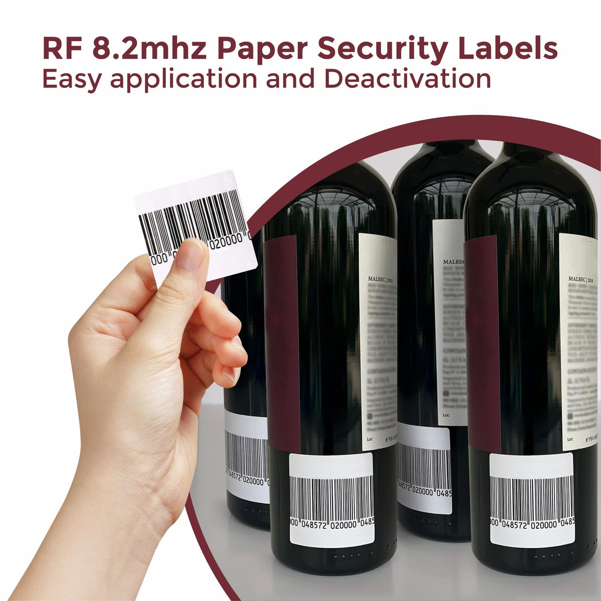 1000 Paper Security Labels 1.5 X 1.5 Inch RF 8.2Mhz White w/Fake Barcode Checkpoint Compatible – Effective Anti-Theft Labels for EAS Loss Prevention Systems by Bullseye Protection 1,000 Security Labels 1.5 x 1.5 Inch