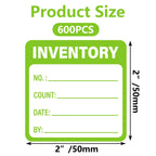 600Pcs 2x2in Inventory Stickers Control Labels for Shipping Packing Green