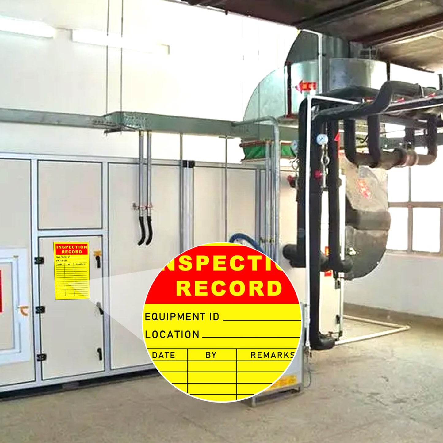 Safety Inspection Tags - 100Pcs Yearly Maintenance Labels - Industrial Quality Control Stickers