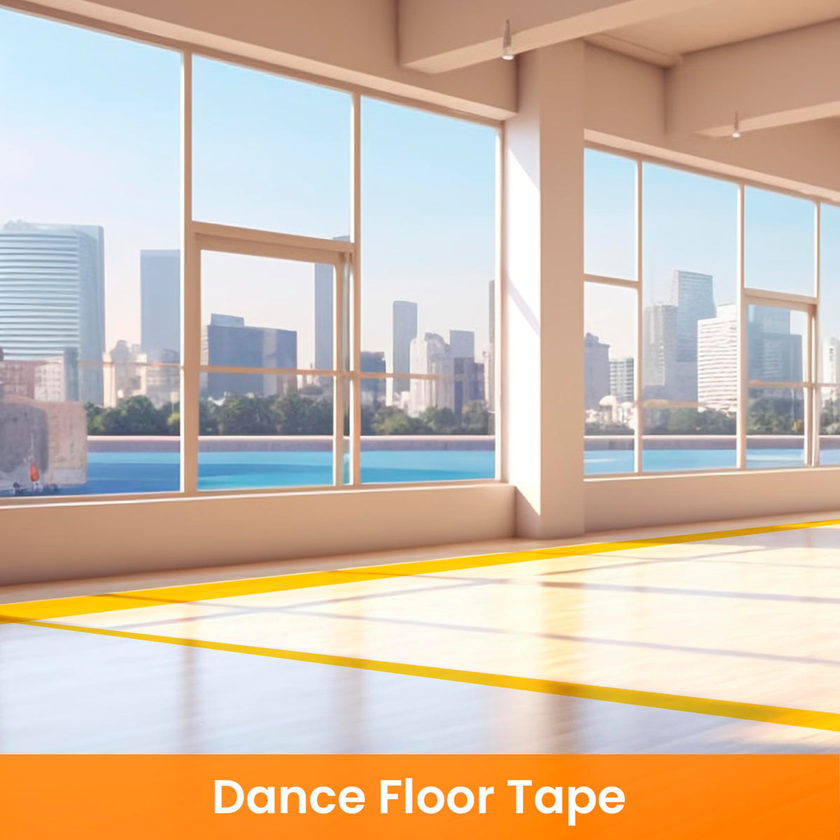 TAPEBEAR Floor Tape Yellow Vinyl Tape 2" x 36 yds, Floor Caution Marking Dance Splicing Tape Safety Warning Stripe Abrasion-Proof Waterproof for Gym, Warehouse, Traffic Signage, Color Coding 2" x 36Yards