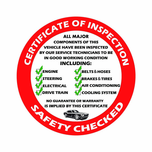 Vehicle Inspection Stickers 3 inch Self Adhesive Vehicle Safety Certificate Labels Window Dacal for Car Sales (300 Pcs per roll)