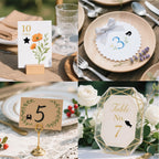 500Pcs Wedding Food Stickers Meal Stickers for Food Fish Lobster Crab Shrimp Stars Pattern 0.8 Inch Black Wedding Menu Indicator Decal Plastic Waterproof Label for Place Card Party Supplies Black-2