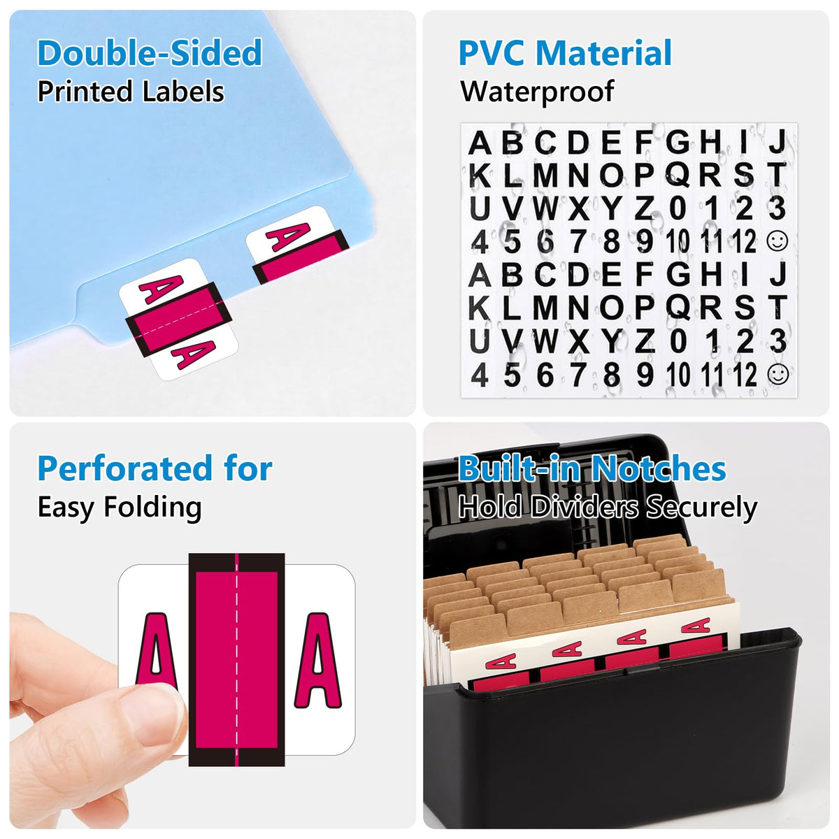 1512 Pcs Alphabet Labels for File Folders A to Z Labels File Organization A to Z Set with File Box 221