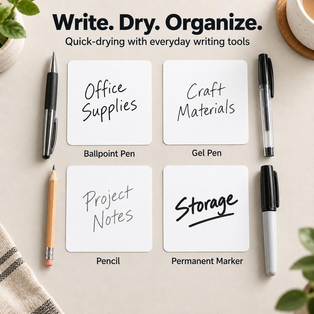 4" x 4" Large Blank Writable Label Stickers Roll 200 Pcs