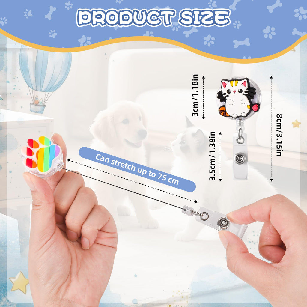 24Pcs Cute Vet Teach Badge Reel,Funny Retractable Veterinary ID Badge Holders Vet Teach Accessories for Coworker Office Hygiene Hygienist School Student Friend Graduation Vet Teach Week Gifts. Veterinarian
