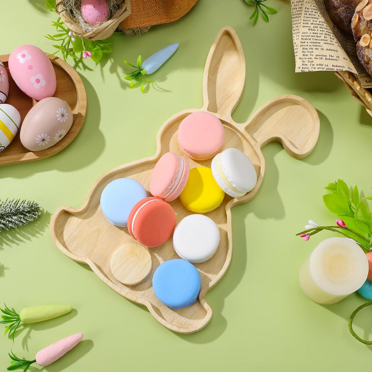 Garneck Bunny Charcuterie Board: 28.5 cm Wooden Easter Tray
