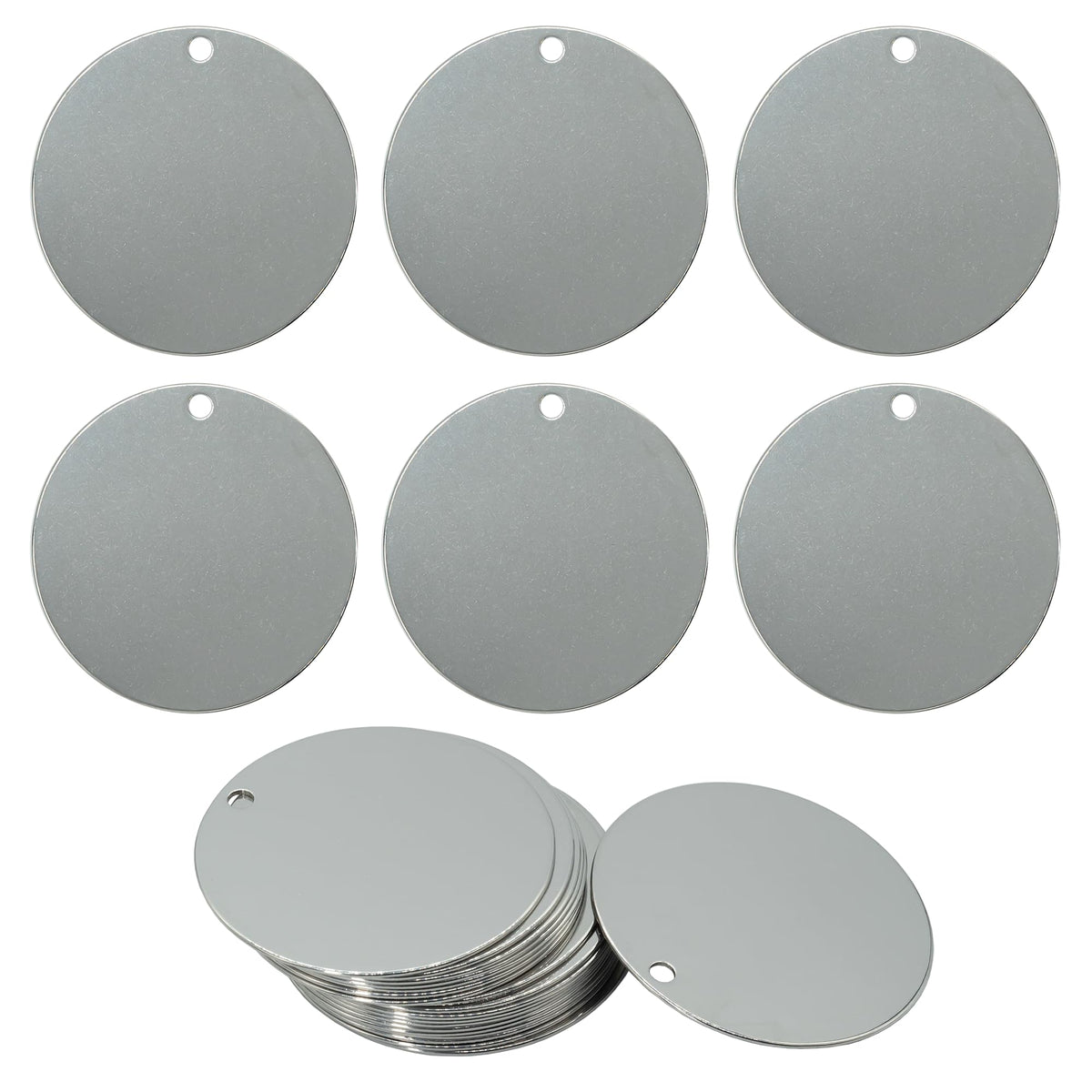 2 Inch Round Metal Engraving Stamping Blanks Stainless Steel Blank Tags 50 Pack