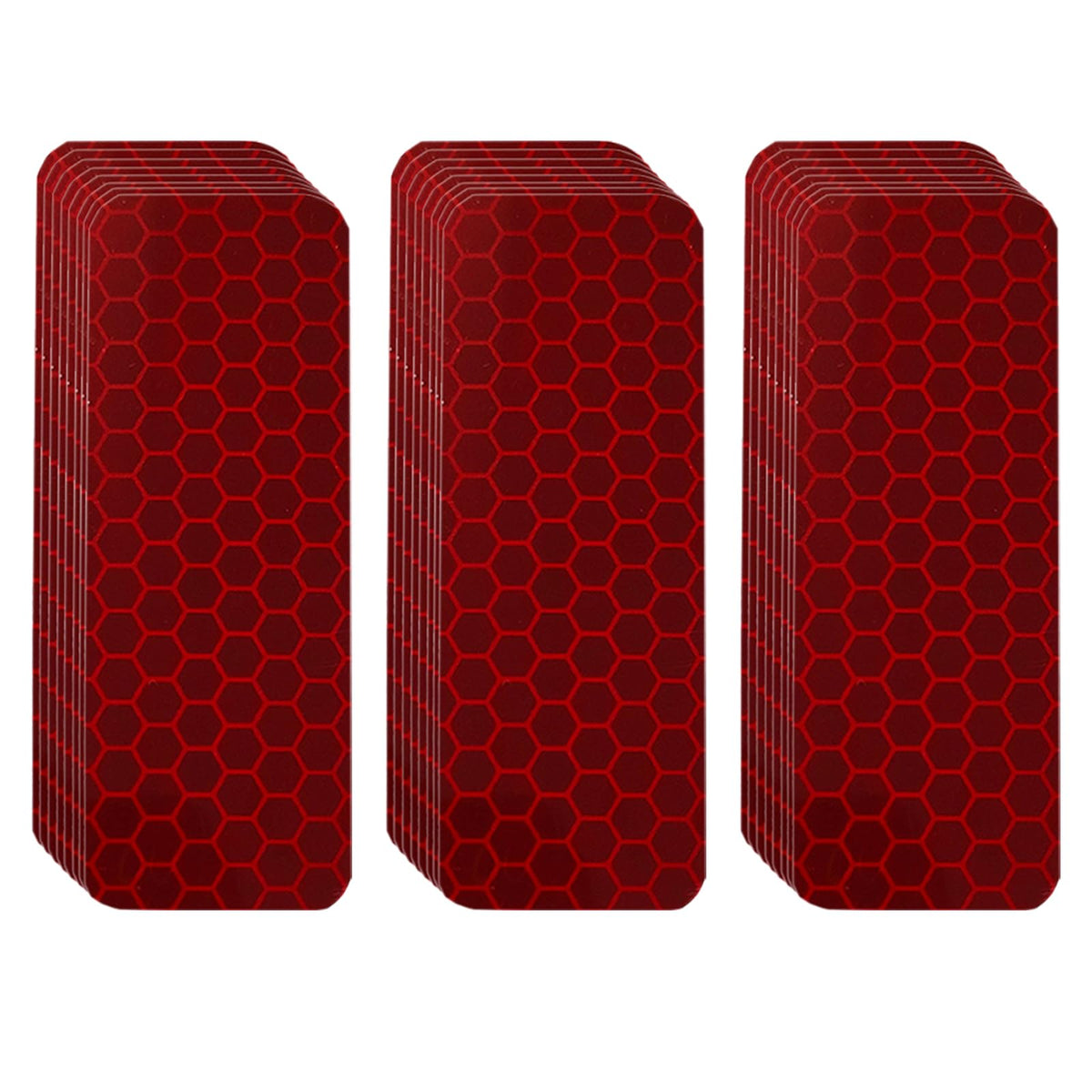 Reflector Stickers-High Visibility-Good Adhesion-Outdoor Waterproof-Red-1.18" × 3.15"- 24 PCS-Reflective Stickers for Helmet，Bike, Car, Mailbox, Motorcycle 1.18" × 3.15" Red