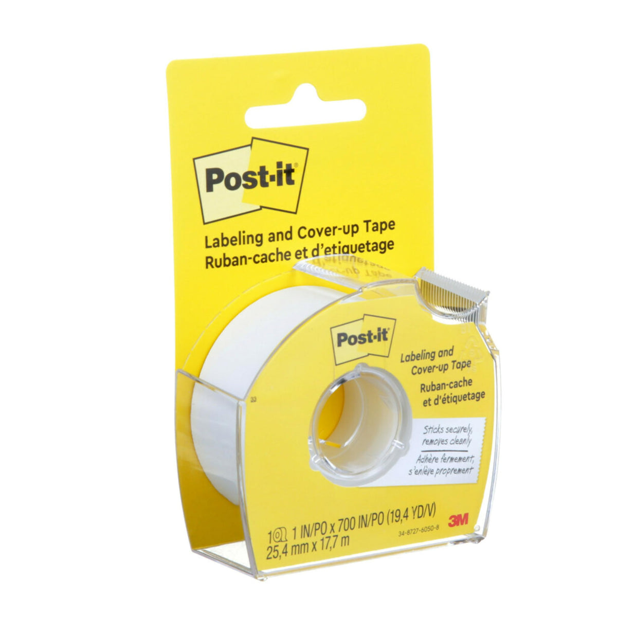 Post-it Labeling and Cover-Up Tape, 1-Inch x 700-Inch Roll – Non-Refillable – Virtually Invisible on Copies – Ideal for Labeling and Corrections