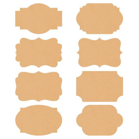 KINGLAKE Fancy Shape Kraft Label Stickers Self-Adhesive Gift Tag Stickers 2X3 Inch Kraft Bottle Labels 160PCS Canning Stickers Labels For Essential Oil,Jars,Crafts,Gift Tags,Homemade Items,Storage Box