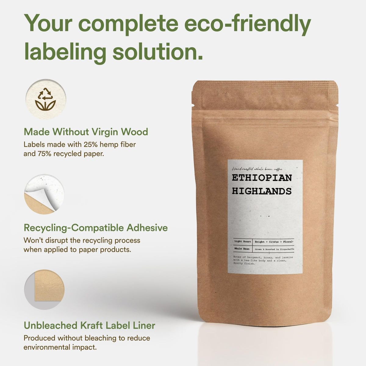 Avery Printable Rectangle Hemp Labels with Sure Feed Technology, 3" x 3-3/4", Off-White, Print-to-the-Edge, Laser & Inkjet Compatible, 48 Total, Great for Product Branding, Packaging, and More 48 Labels
