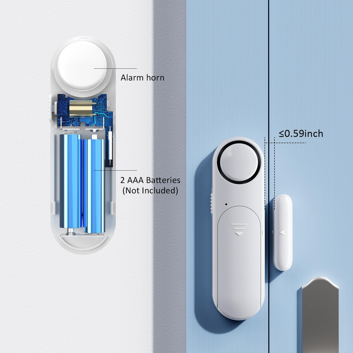 2-Pack Window and Door Alarms When Opened for Kids Safety/Dementia Safety/Home Security, Wireless Sliding Front Door Opening Sensor Alarm with Remote, 120dB Burglar Alert for House/Bedroom/Apartment 2 Sensor + 2 Remote White