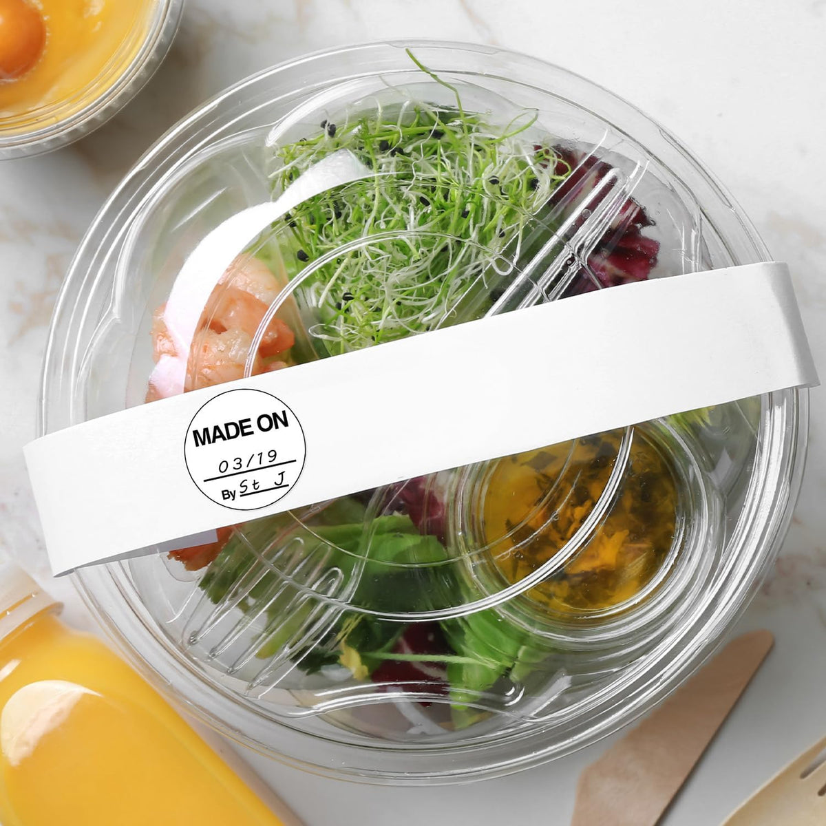 ChromaLabel 1-inch white round color-coding food dot labels with color codes, 1,000 per pack for food labeling and organization.