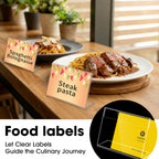 20 PCS Small Acrylic Sign Holder 4x3 inch, Small Acrylic Food Sign Labels for Party Buffet, Retail Price Display Holder, Clear Plastic Table Counter Top Stand for Name Card, Bakery, Wedding, Event Decor 20PCS 4" X 3"(10.1X7.6)