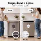 Dishwasher Magnet Clean Dirty Sign, 3.54 Inch Reversible Clean Dirty Magnet for Dishwasher, Waterproof Double Sided Black White Marble Indicator, Kitchen Accessories, 1 Pack