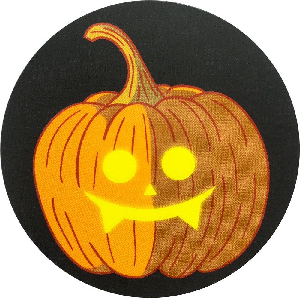 Halloween Pumpkin Stickers 2.5 Inch Round Circle Dots 4 Different Designs 100 Total Adhesive Stickers