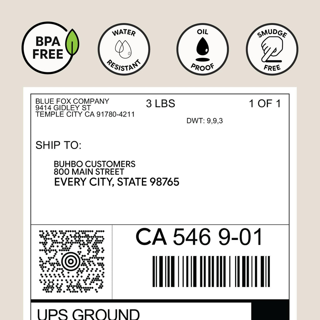 Buhbo Direct Thermal Labels - 4 x 6 inch - White, 1000 Labels