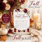 Andaz Press Fall Autumn Burgundy Maroon Floral Flowers, 5X7-Inch Fill in The Blank Bridal Shower Invitations with Envelopes, 24-Pack, Includes Cards & Envelopes Fall Bridal Shower Invitations