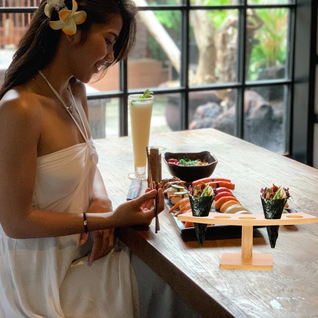 Ice Cream Cone Stand Japanese Style Sushi Roll Holder DisplayRack
