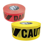 Reinforced Barricade Tape, 3 in x 500 ft, Caution/Cuidado, Yellow