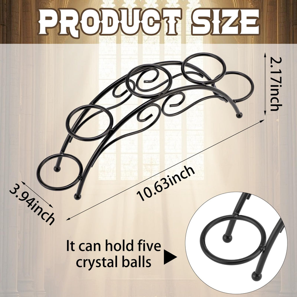Frienda Sphere Holder Crystal Stands for Display,Black,5 Balls Stand Black 5 Balls Stand