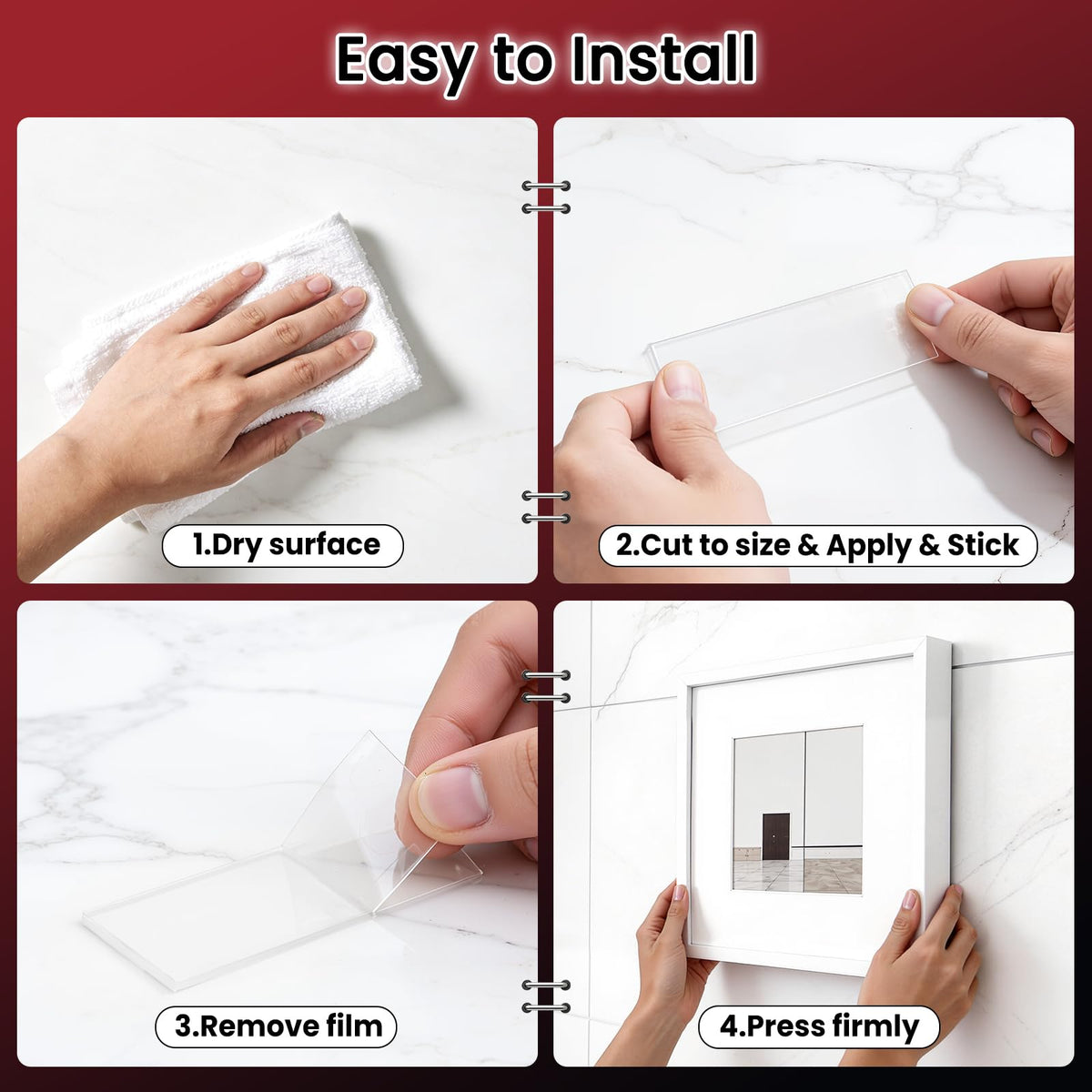NULTAT Double Sided Tape Heavy Duty, Nano Reusable, Removable, Washable Double Stick Tape for Wall, Multipurpose Clear Adhesive High Temperature Tape 1.18" x 120"(10 Feet) 10 Feet