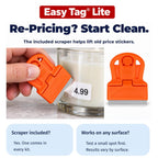 Easy Tag Lite Price Gun, 8 Digits 5500EOS Pricing Gun with 5,000 White Label Stickers, 3 Ink Rollers, 1 Scraper, Price Guns for Retail, Yard Sale (Red)