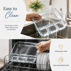 Glass Chips and Dip Serving Dish, Square Divided Appetizer Tray