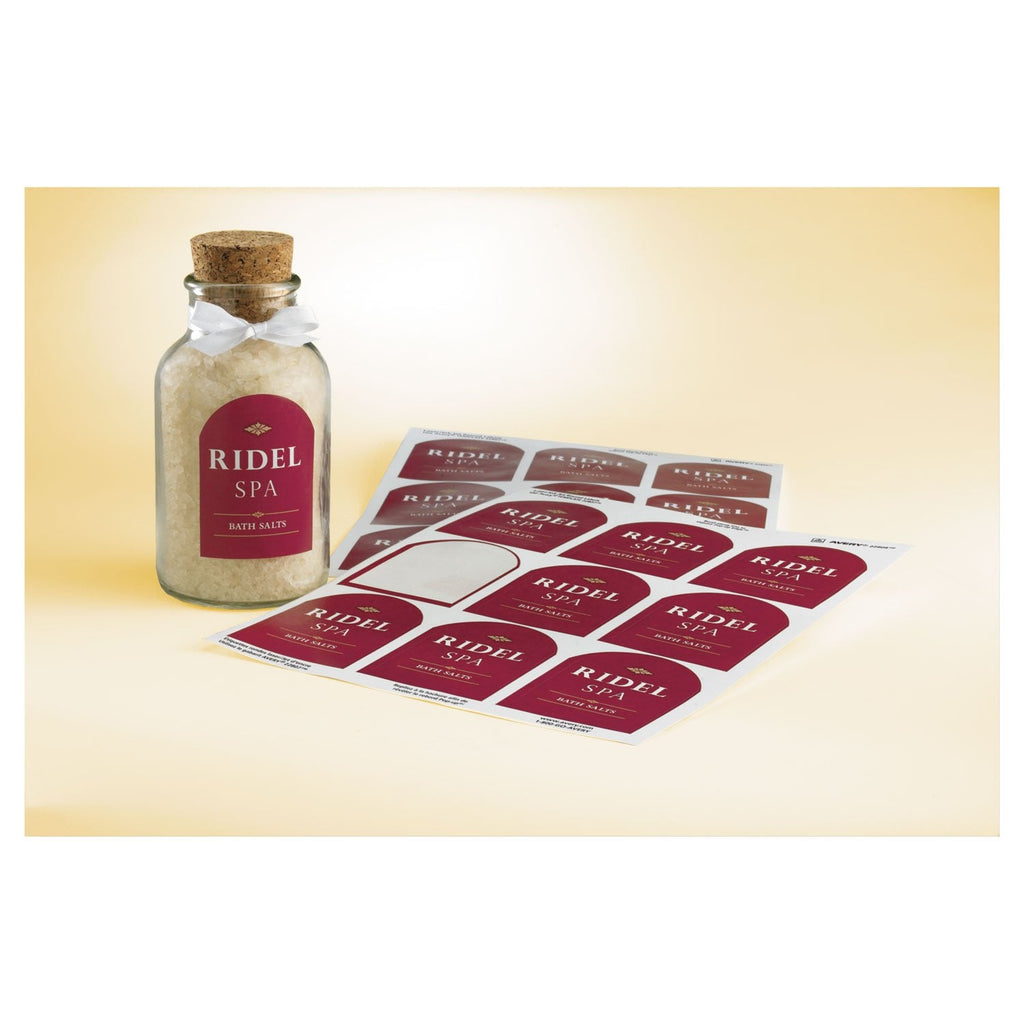 Avery Arched Labels, Sure Feed Technology for Laser Printers, Water Resistant, 3" x 2.25", 90 Labels (22809) One Size