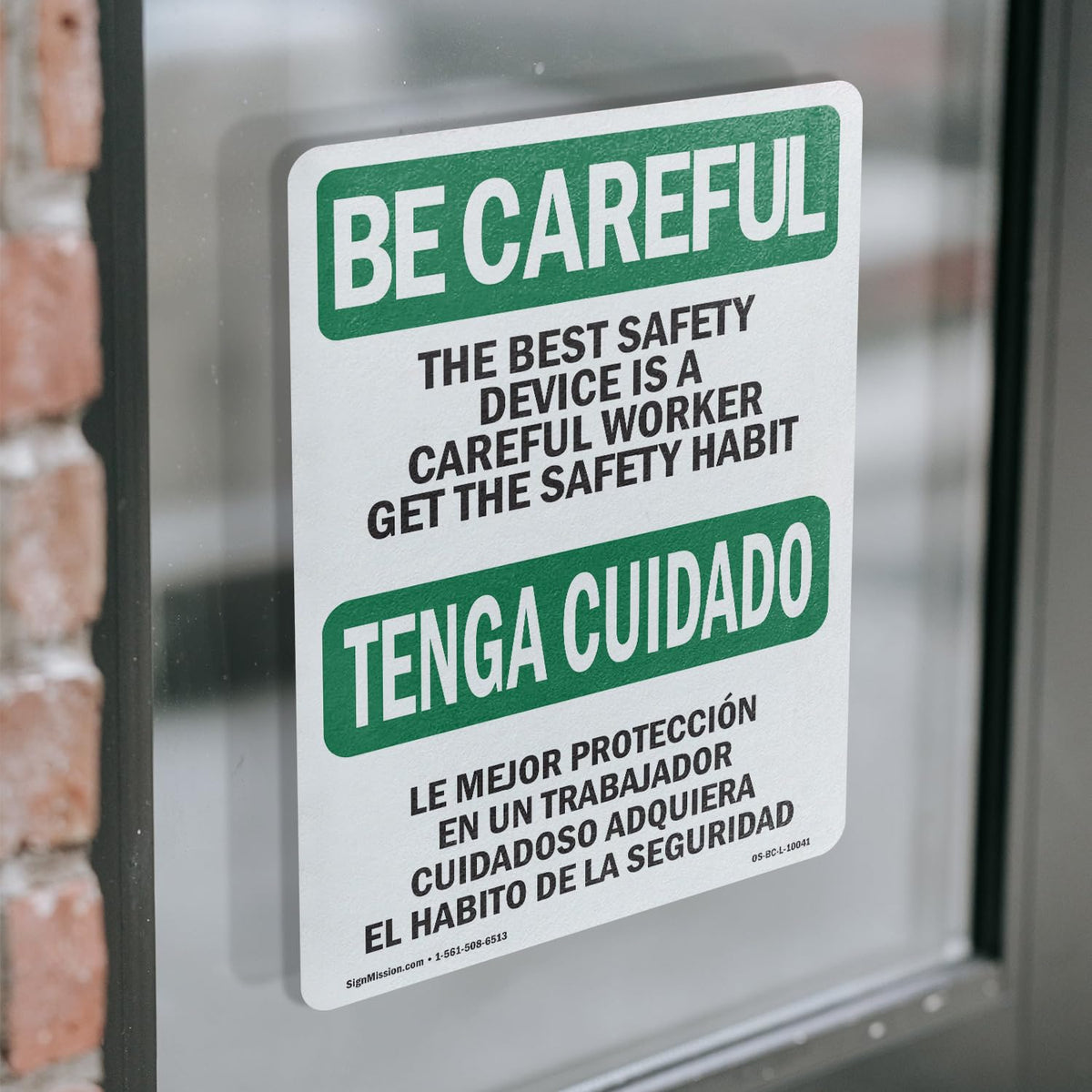 Safety Device Careful Worker Bilingual OSHA Be Careful Vinyl Decal Label 14 Inch x 10 Inch - 5 Pack 5 Pack of 14" x 10"