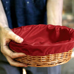 FillTouch 2 Pcs 12 Inches Round Offering Baskets for Church, Blue,Red red, blue
