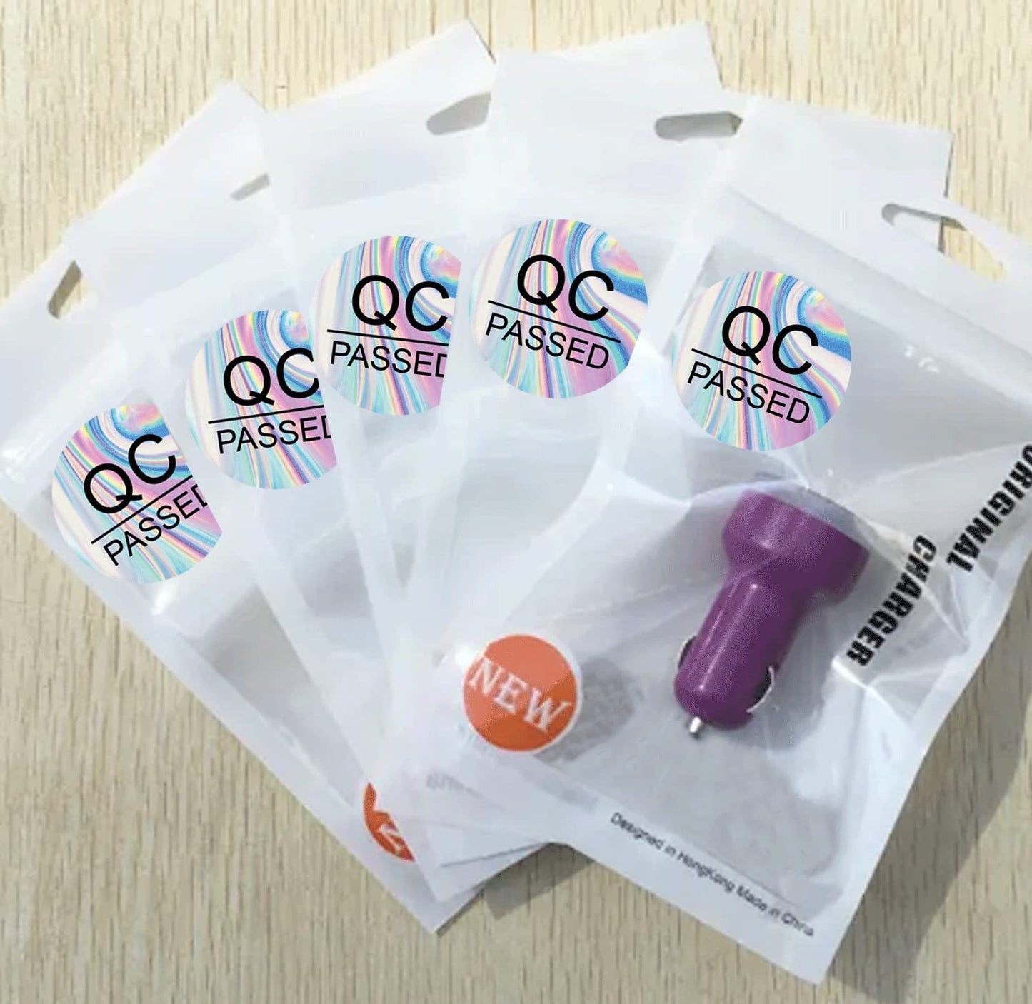 QC Passed Stickers 1" 500 Pcs Hologram QC Pass Stickers for Warehouse Inventory Quality Control Check Tested Pass Approval Holo 1 inch