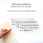 Green ChromaLabel 1 x 3/4 inch alphabet stickers on 10 sheets, ideal for color-coding and labeling projects.