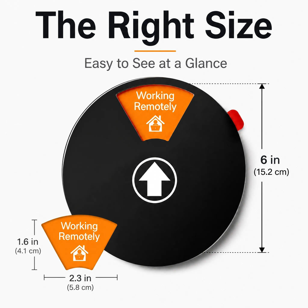 2 Pack Office Door Sign Privacy - Do Not Disturb/Out of Office/In A Meeting/Back Soon/Working Remotely/Please Knock - 6 Options for Conference Studio 6 Inches (Black,Text with icons) Black/6 icon